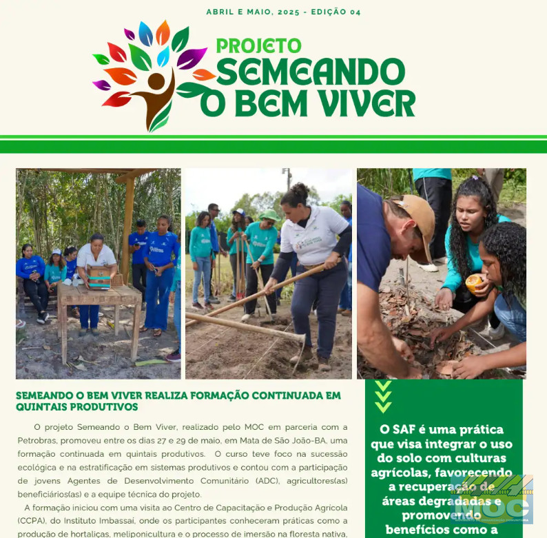 Boletim Informativo Semeando o Bem viver Abril e Maio, 2025 - Edição 04