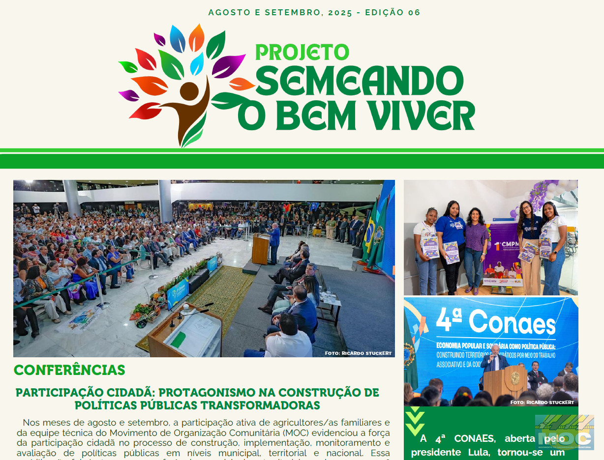Boletim Informativo Semeando o Bem viver Agosto e Setembro, 2025 - Edição 06