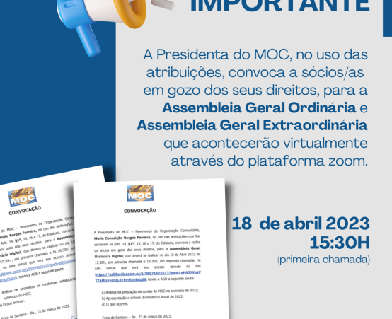 MOC convoca sócios/as para suas Assembleias